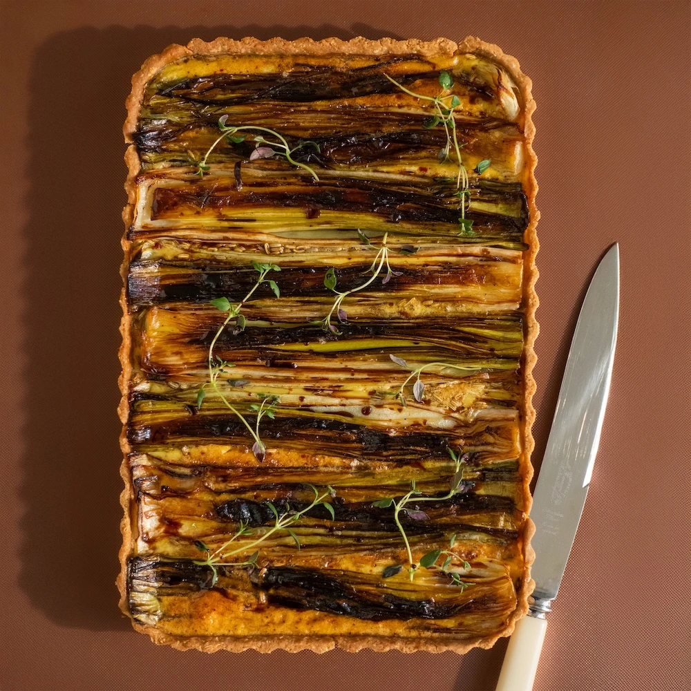 烤韭蔥派