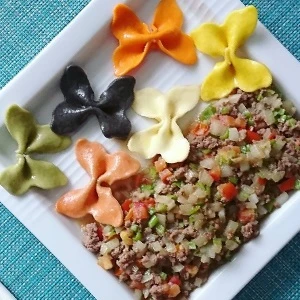 什錦牛絞肉佐蝴蝶麵