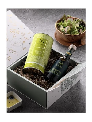 熱炒專用橄欖油＋摩地納葡萄香醋(3葉標章)＋塑膠油嘴＋橄欖豐藏禮盒(雪花白/對開式)